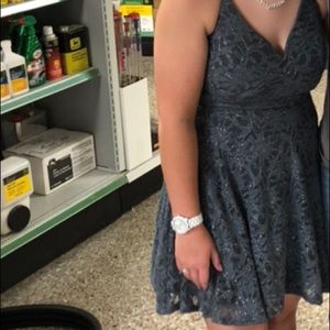 grey hoco dress